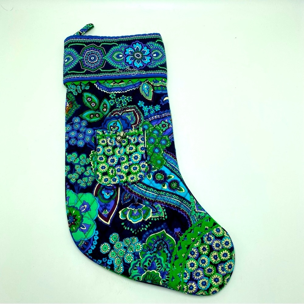 Vera Bradley Rhythm & Blues Holiday Stocking Retired Print 2011